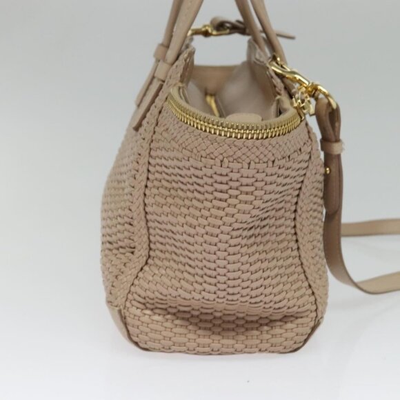 Salvatore Ferragamo Gancini Hand Bag Leather 2way Pink Gold Auth 137425 - Picture 5 of 16